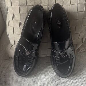 Guess Women’s Shiny Black Patent Loafers